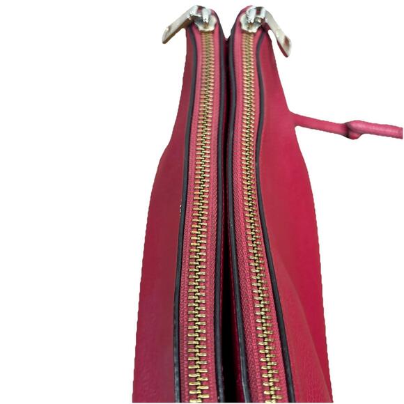 COACH Lyla Double Zip Pocket Crossbody, Strawberry Leather F38273 - Picture 8 of 16